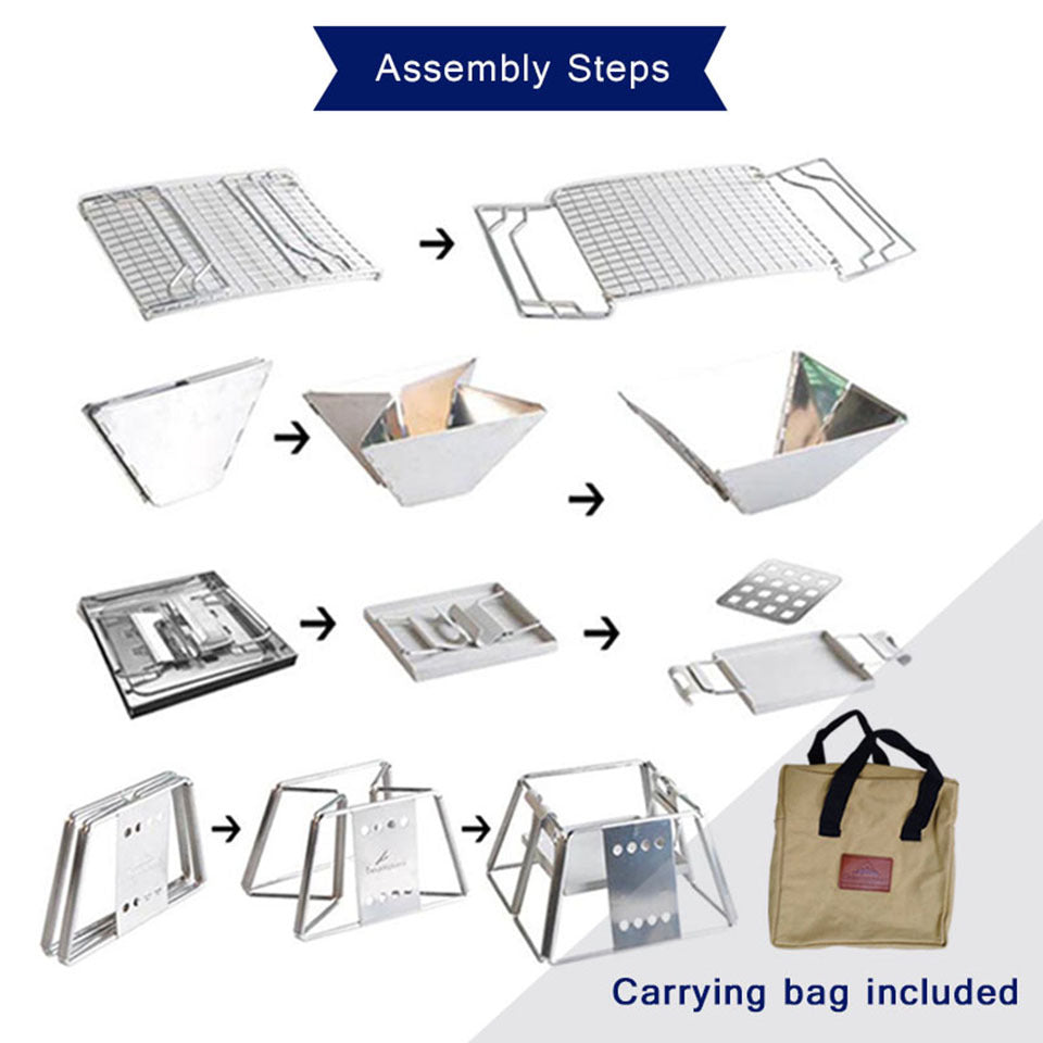 Mini Parrilla Portátil Camperwilf® – Acero Inoxidable