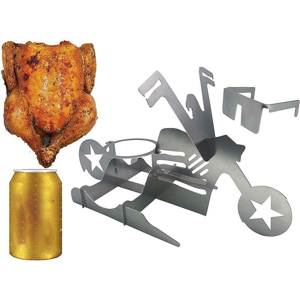 Soporte para Pollo Camperwilf® – Motocicleta BBQ Edition