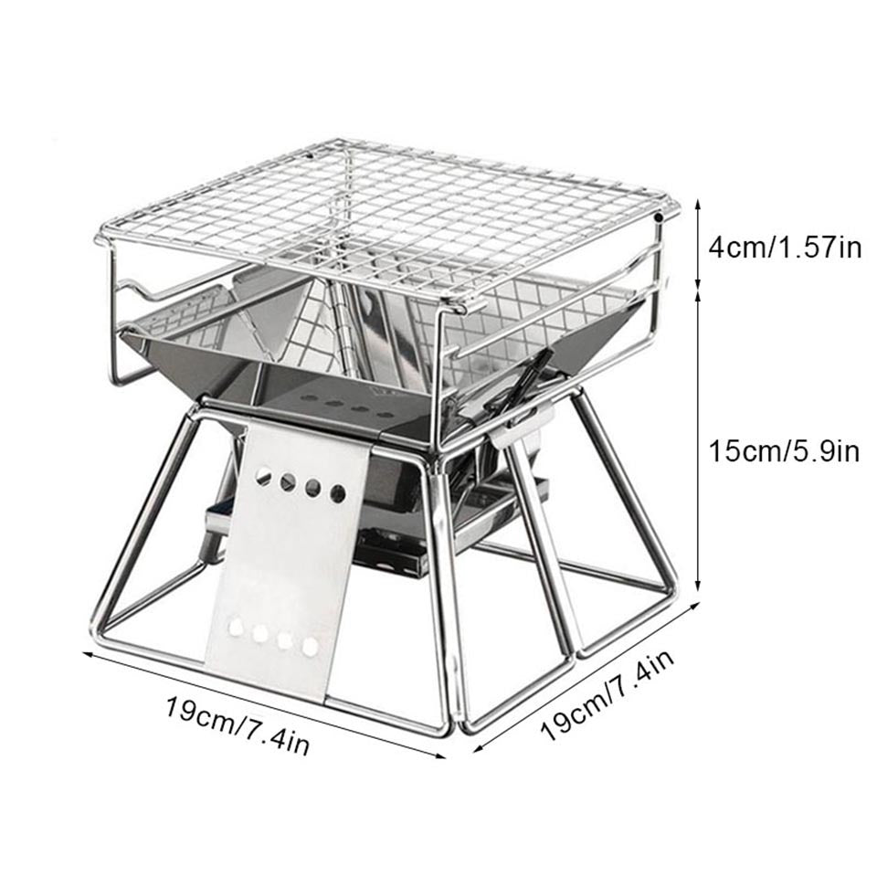Mini Parrilla Portátil Camperwilf® – Acero Inoxidable