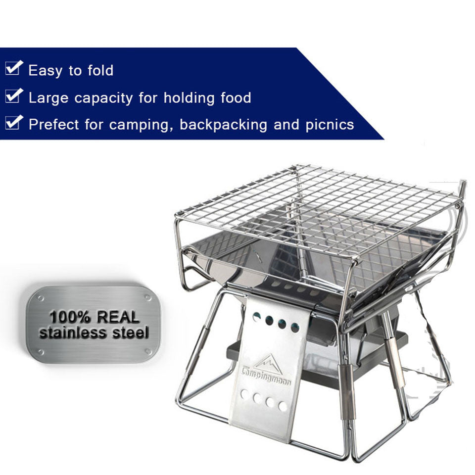 Mini Parrilla Portátil Camperwilf® – Acero Inoxidable