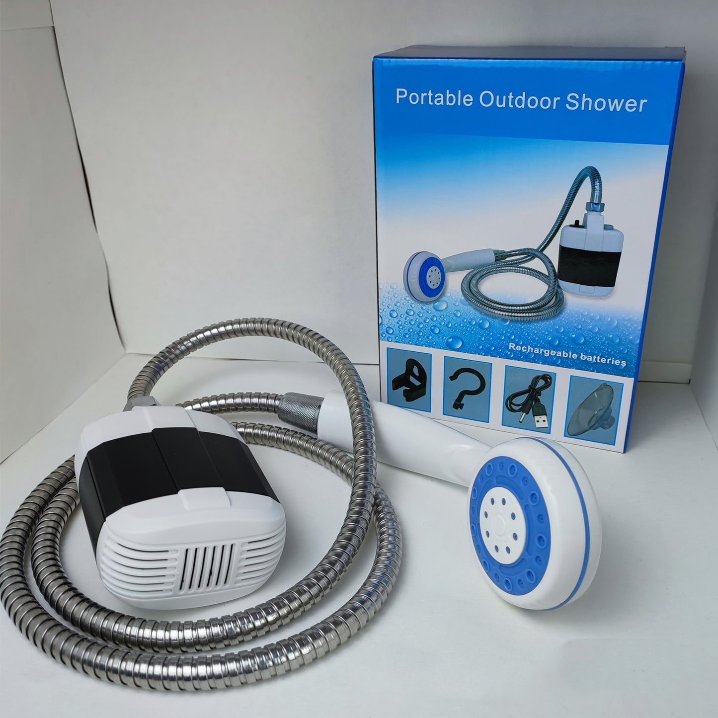 Ducha Portátil Camperwilf® – Con Motor Eléctrico y USB