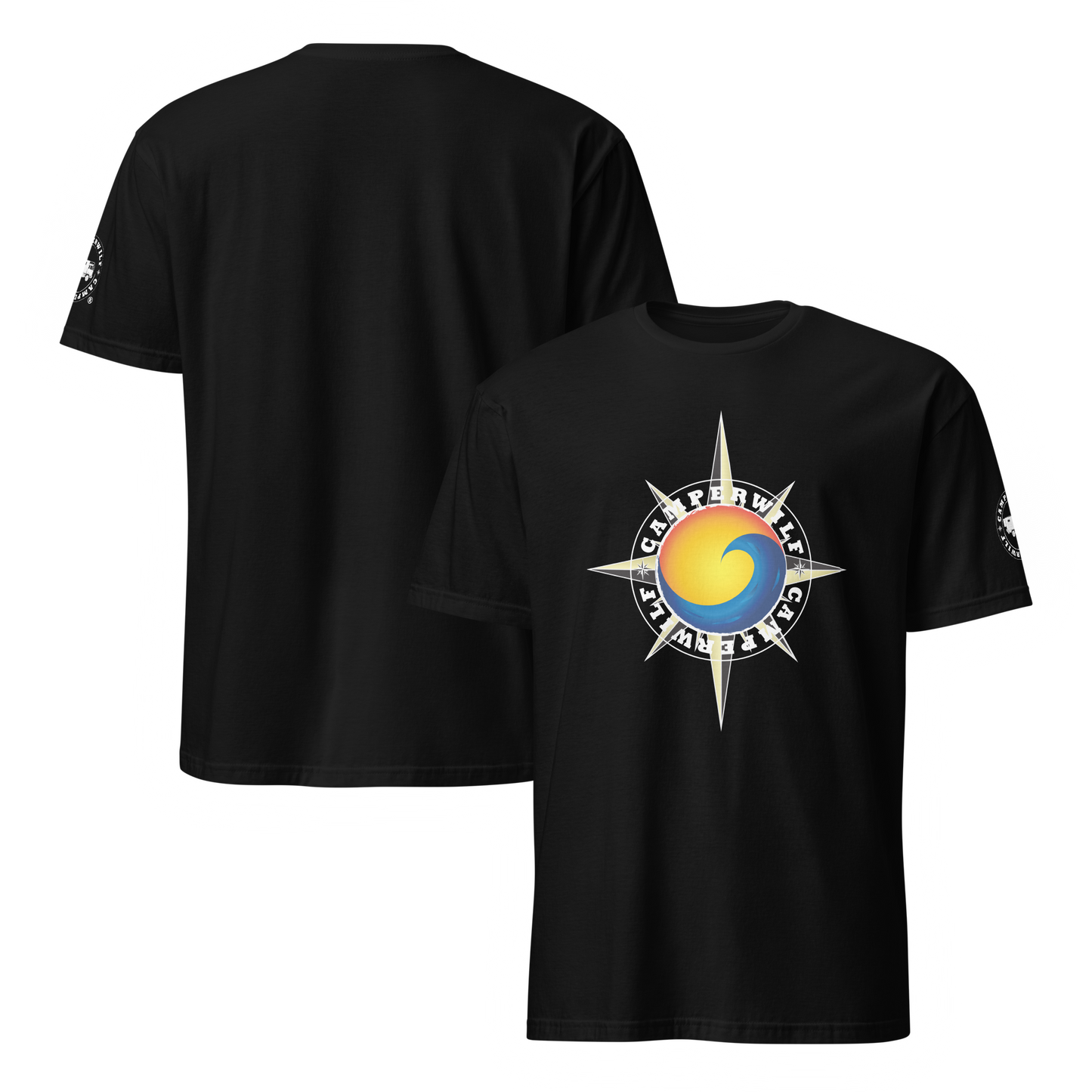 Camiseta Camperwilf® 100% algodón- Negro, Sol y Mar