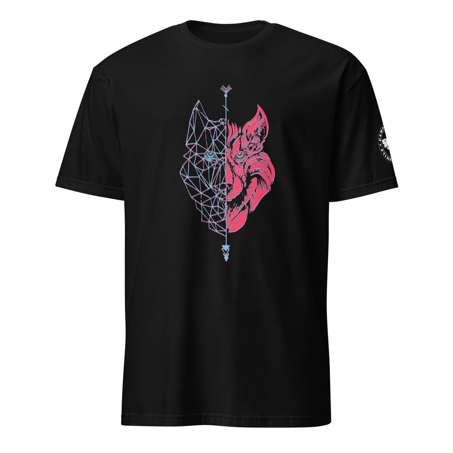 Camiseta Camperwilf® 100% algodón- Negro, Lobo 3d