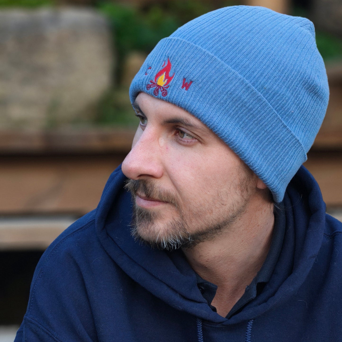 Gorro de Algodón Orgánico Camperwilf® – Hoguera, color Celeste