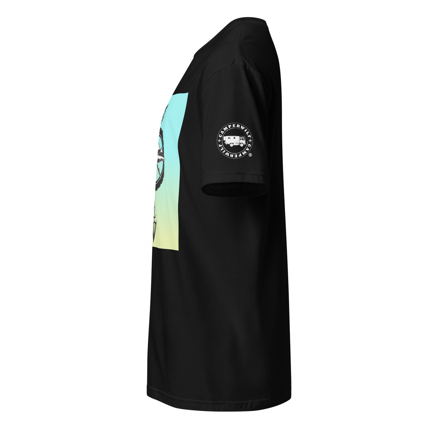 Camiseta Camperwilf® 100% algodón- Negro, Bicolor flecha