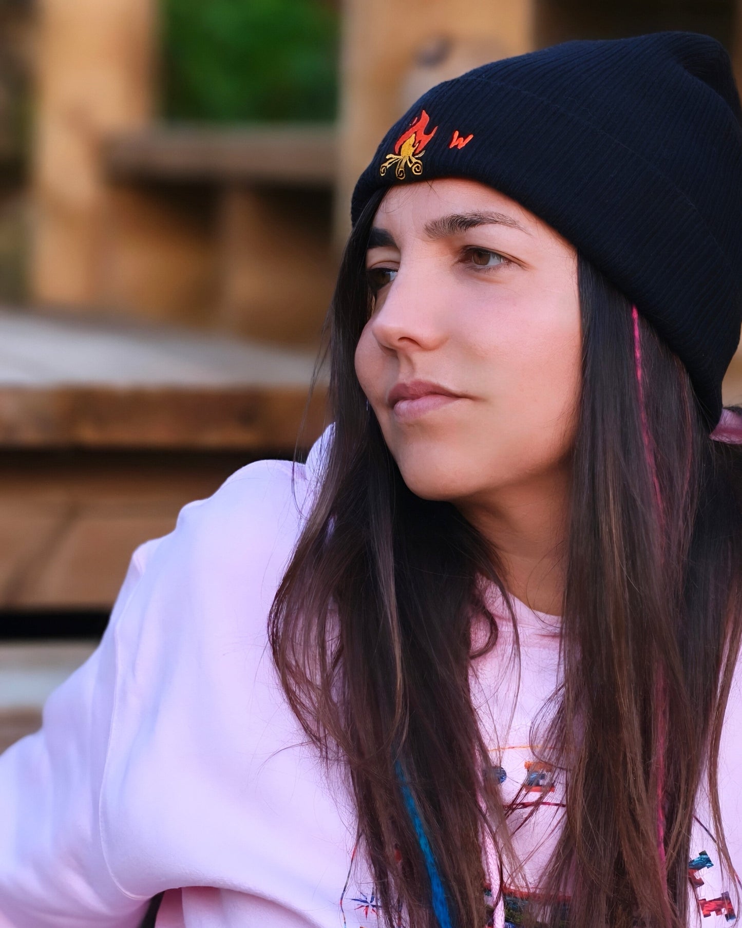 Gorro de Algodón Orgánico Camperwilf® – Hoguera, color Negro