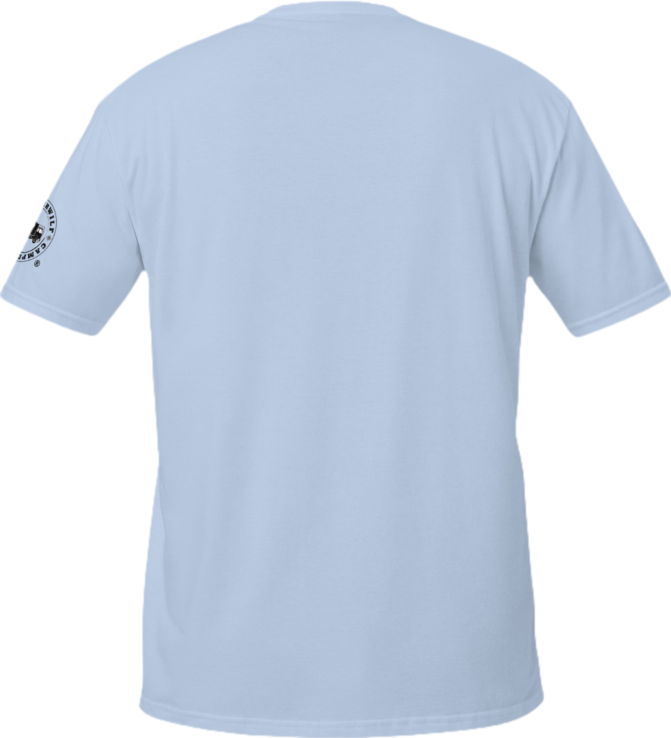 Camiseta Camperwilf® 100% algodón celeste, con Lobo Negro/celeste