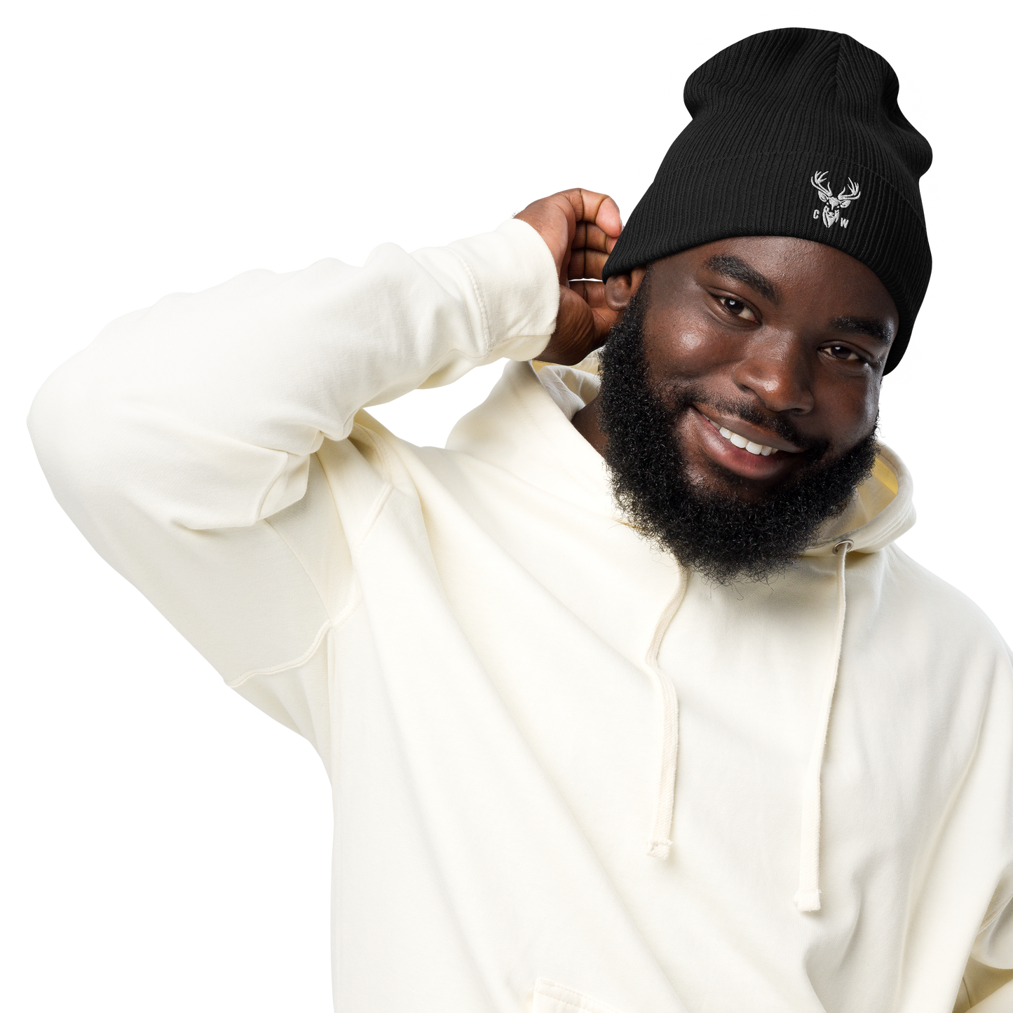 Gorro de Algodón Orgánico Camperwilf® – Ciervo, color Negro