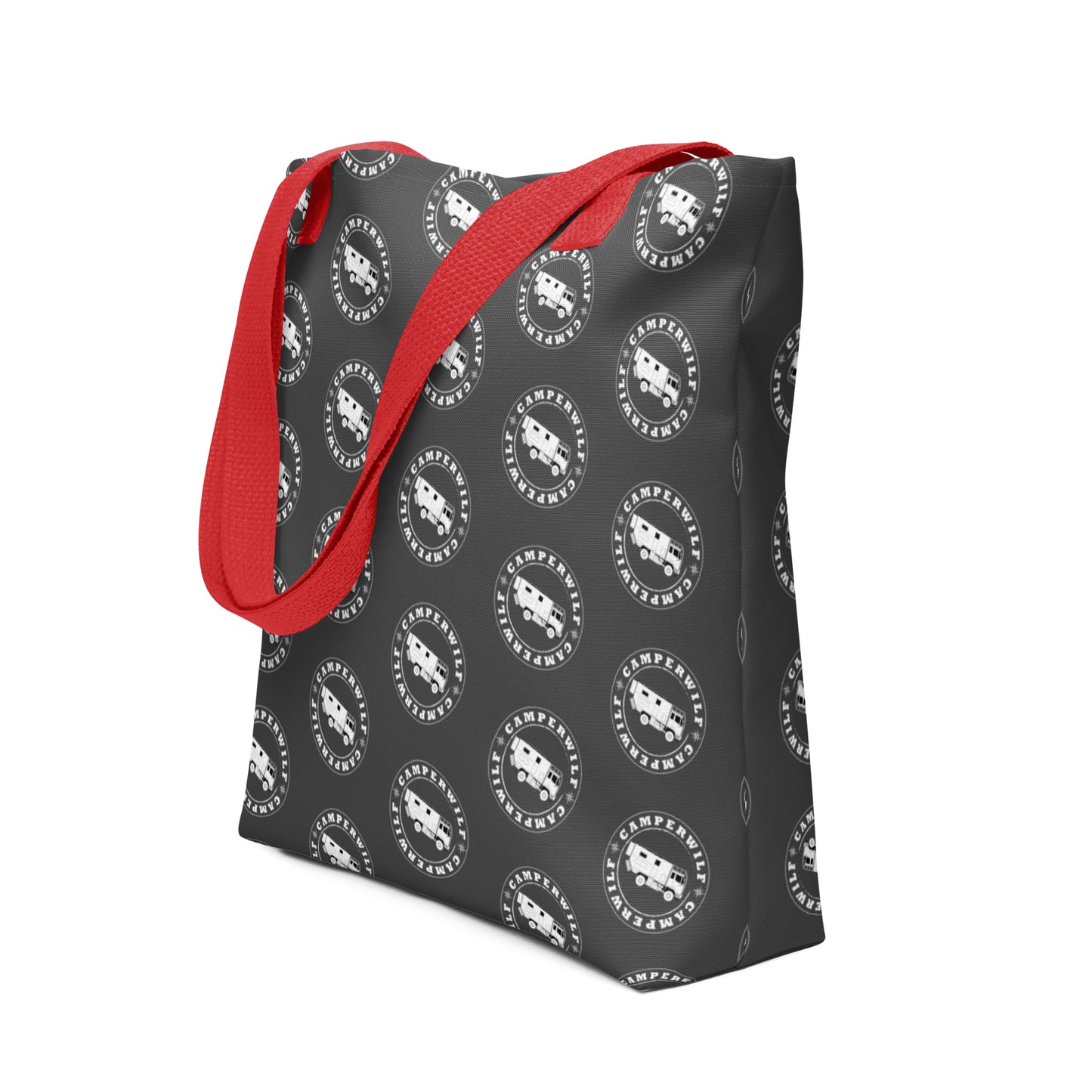 Bolso Camperwilf® – Negro, Cosido a Mano con Asas Multicolor