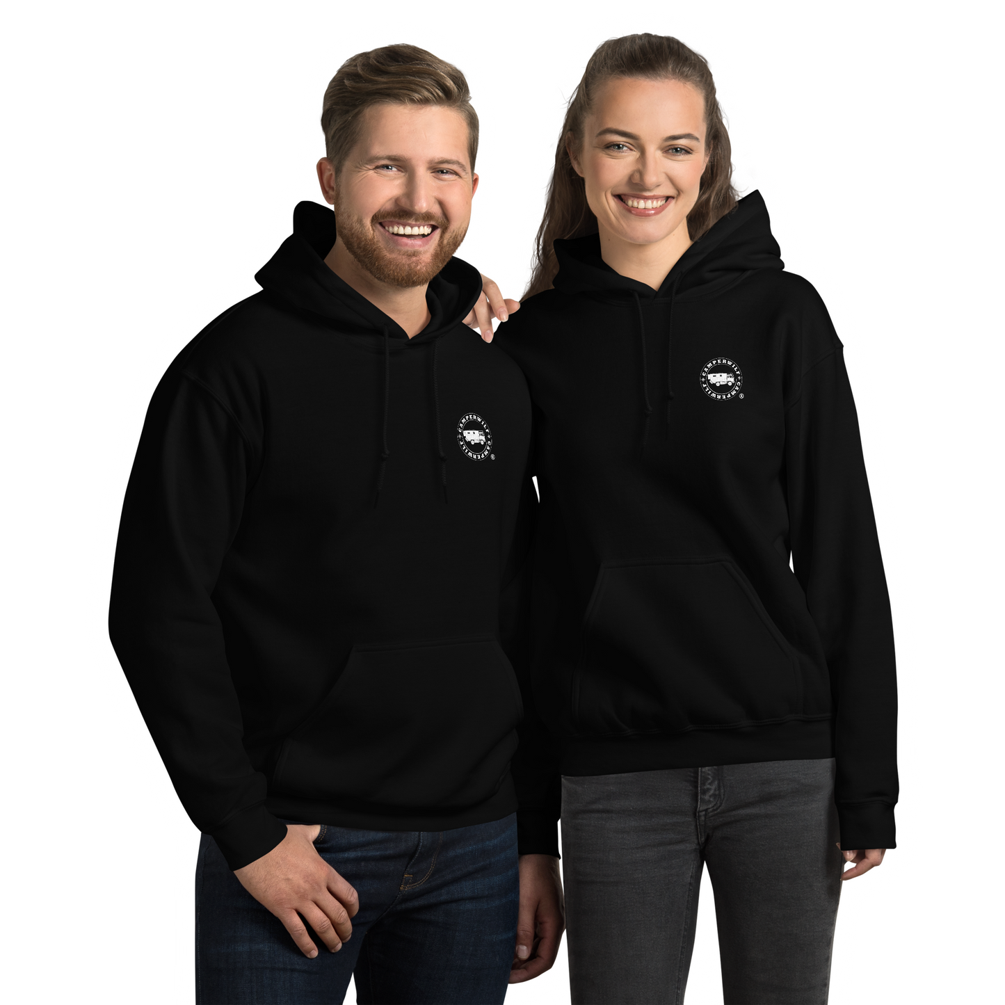 Sudadera Camperwilf® – Lobo Azul/Rojo (Color Negro)