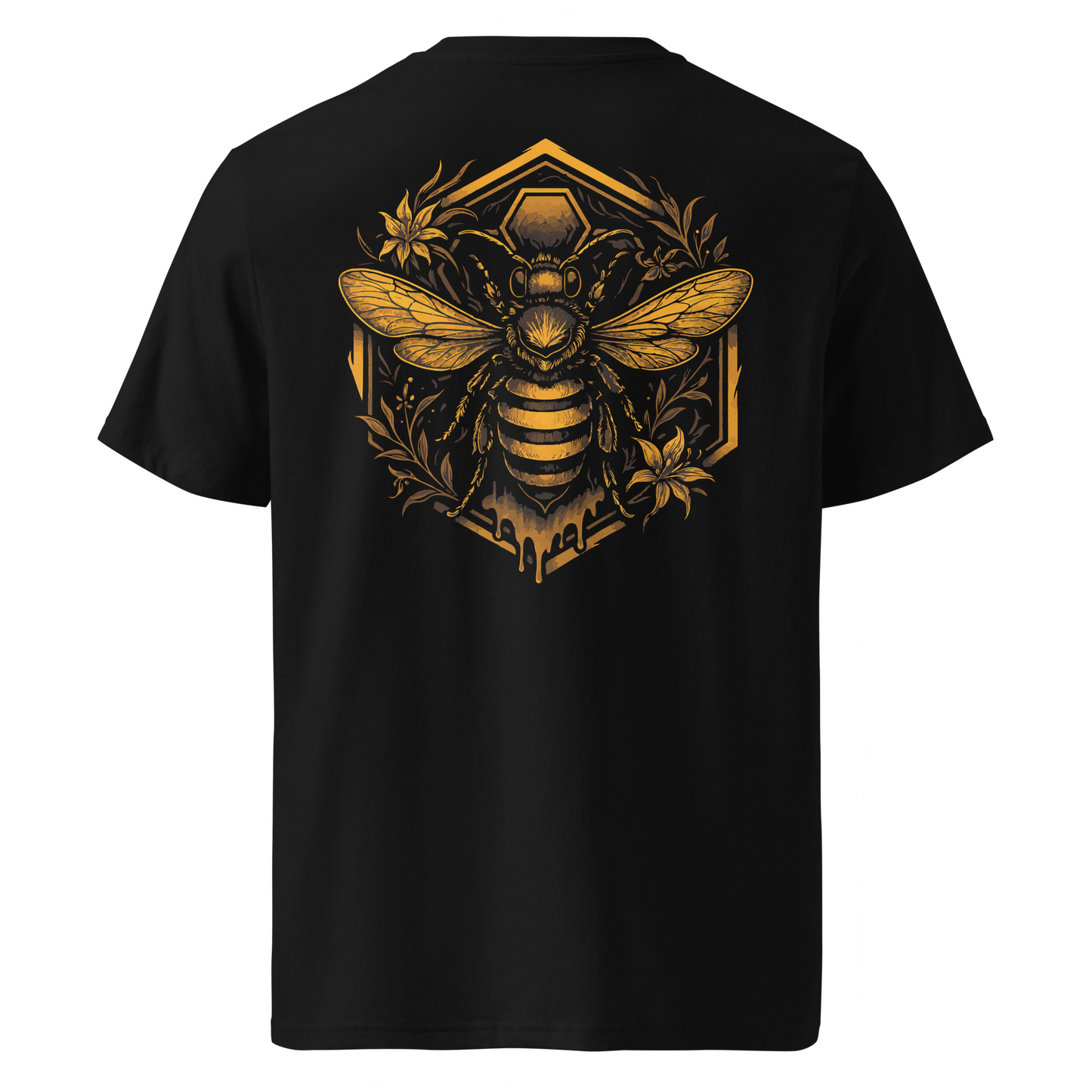 Camiseta Abeja Camperwilf® – Negra (Espalda)