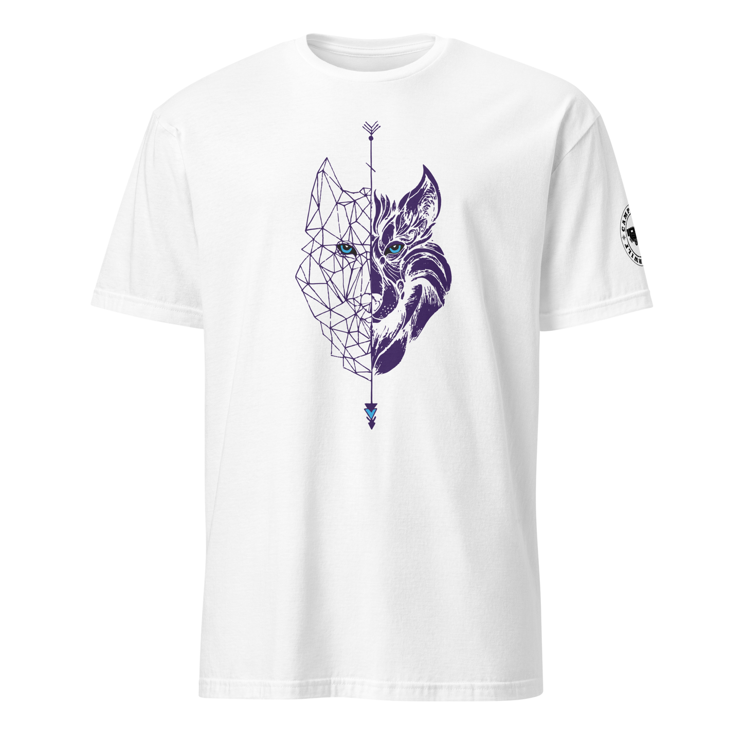 Camiseta Camperwilf® 100% algodón- Blanco, Lobo lila