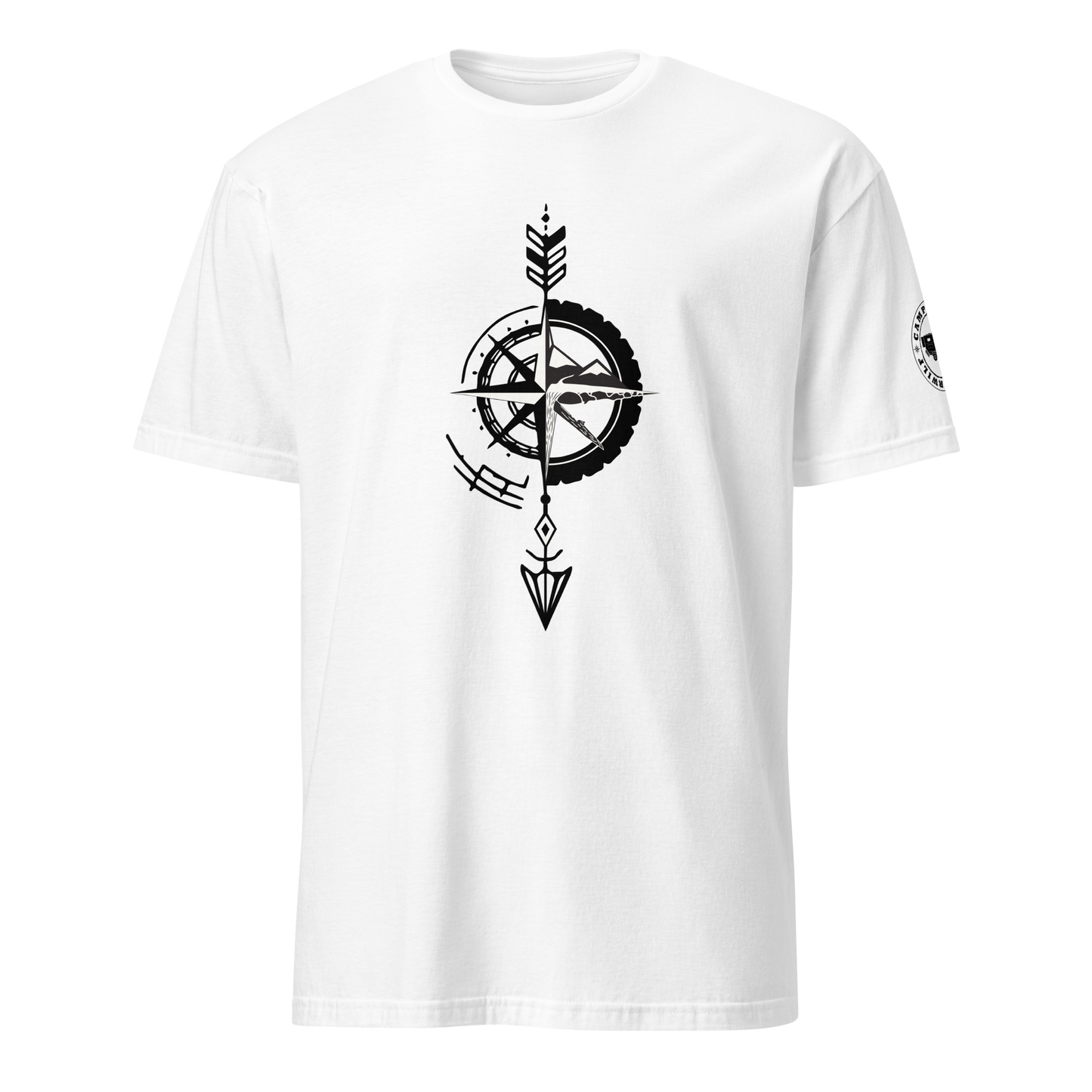 Camiseta Camperwilf® 100% algodón- Blanco, Flecha Negra
