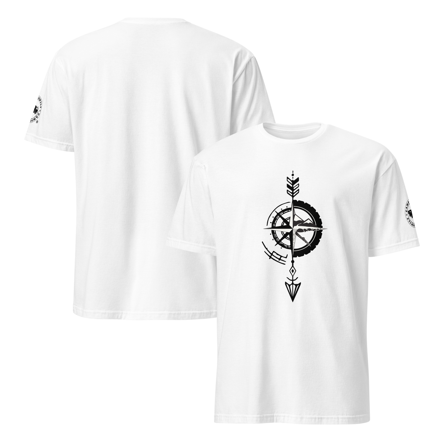 Camiseta Camperwilf® 100% algodón- Blanco, Flecha Negra