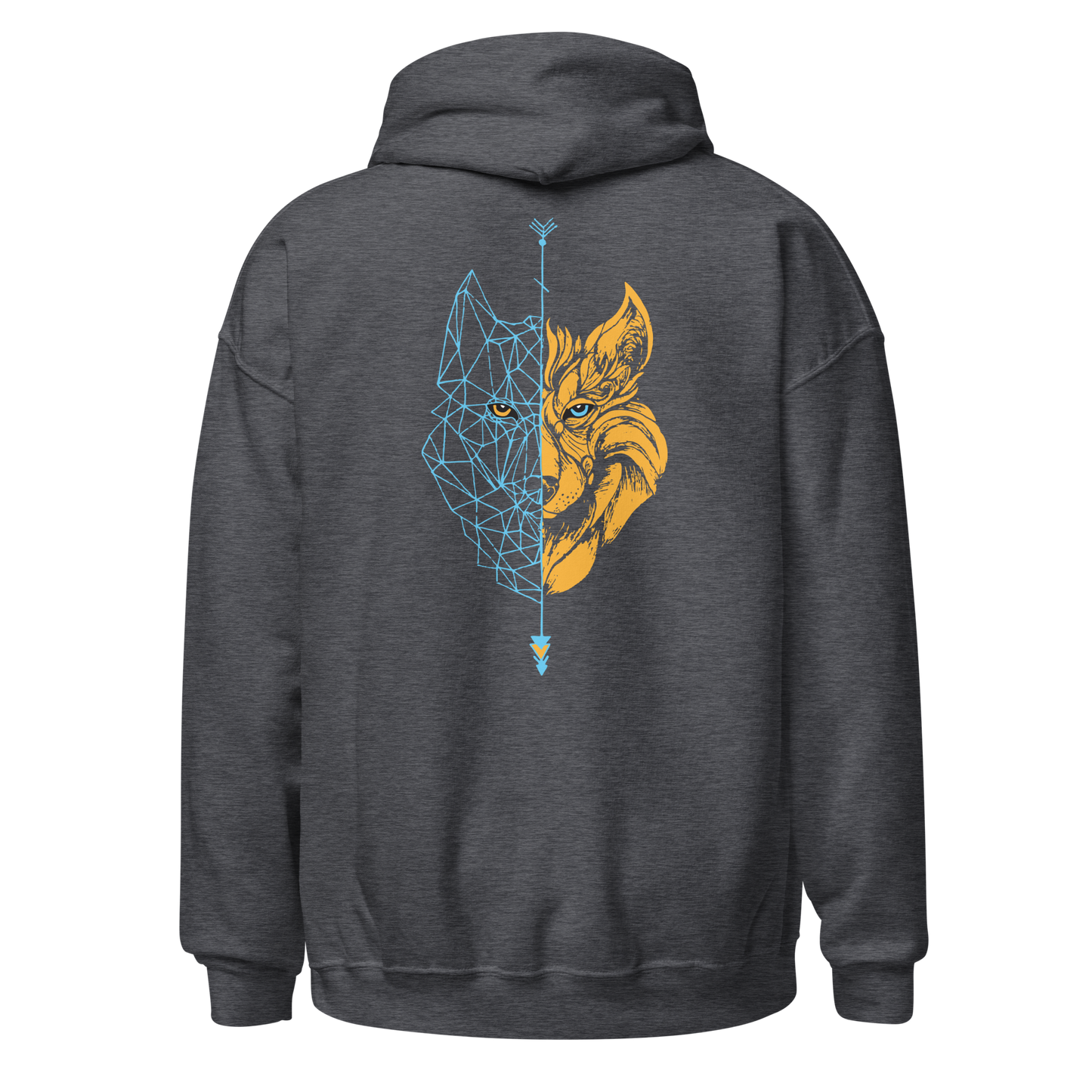 Sudadera Camperwilf® – Lobo Azul/Naranja (Color Gris Oscuro)