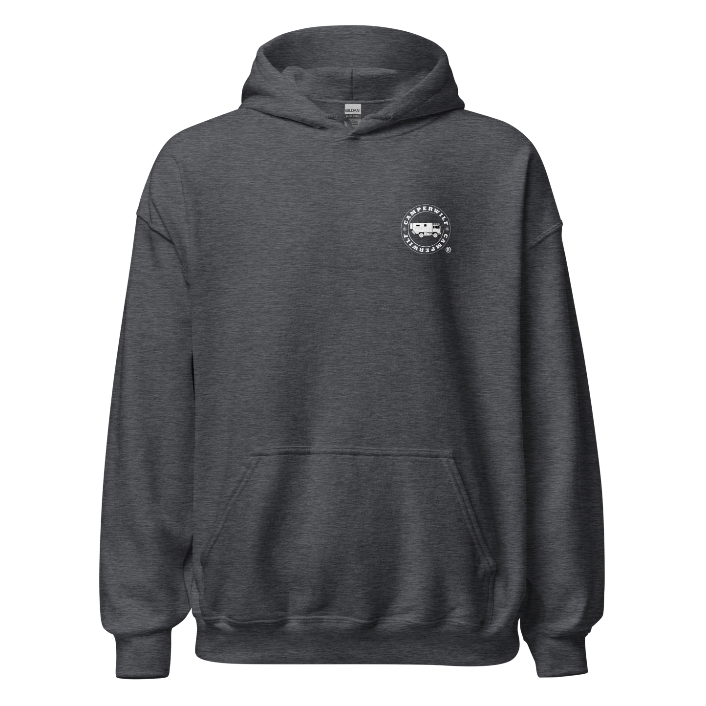 Sudadera Camperwilf® – Lobo Azul/Naranja (Color Gris Oscuro)