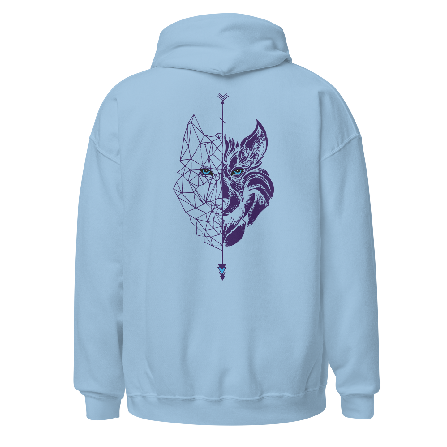 Sudadera Camperwilf® – Lobo Morado (Color Celeste)