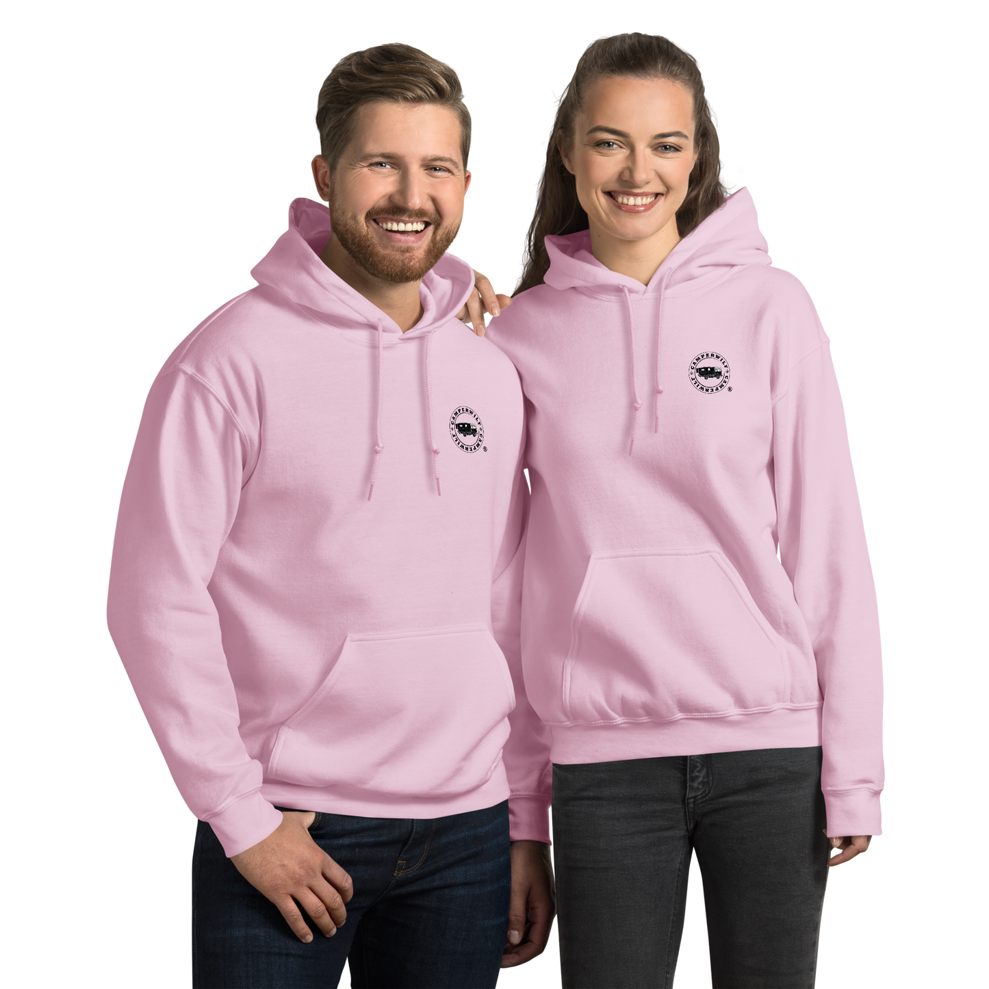 Sudadera Camperwilf® – Lobo Negro/Celeste (Color Rosa)