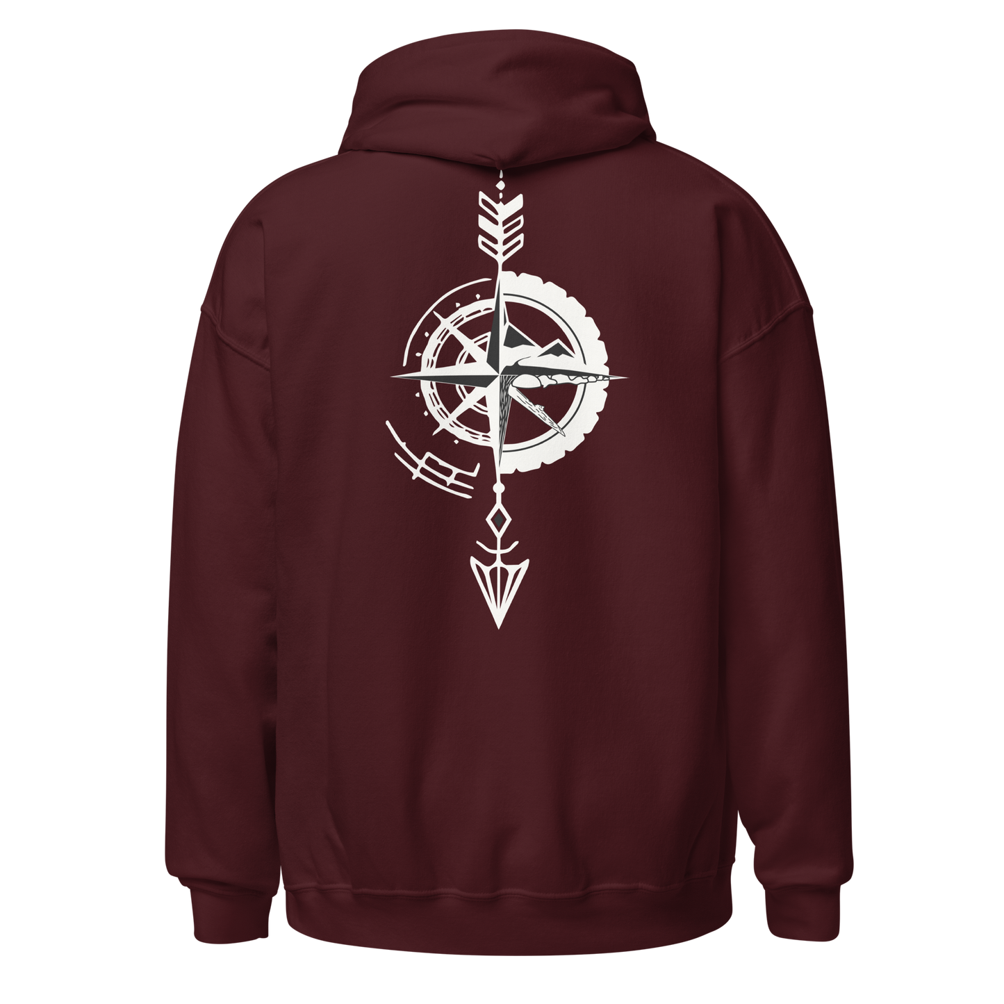 Sudadera Camperwilf® – Flecha Blanca (Color Burdeos)