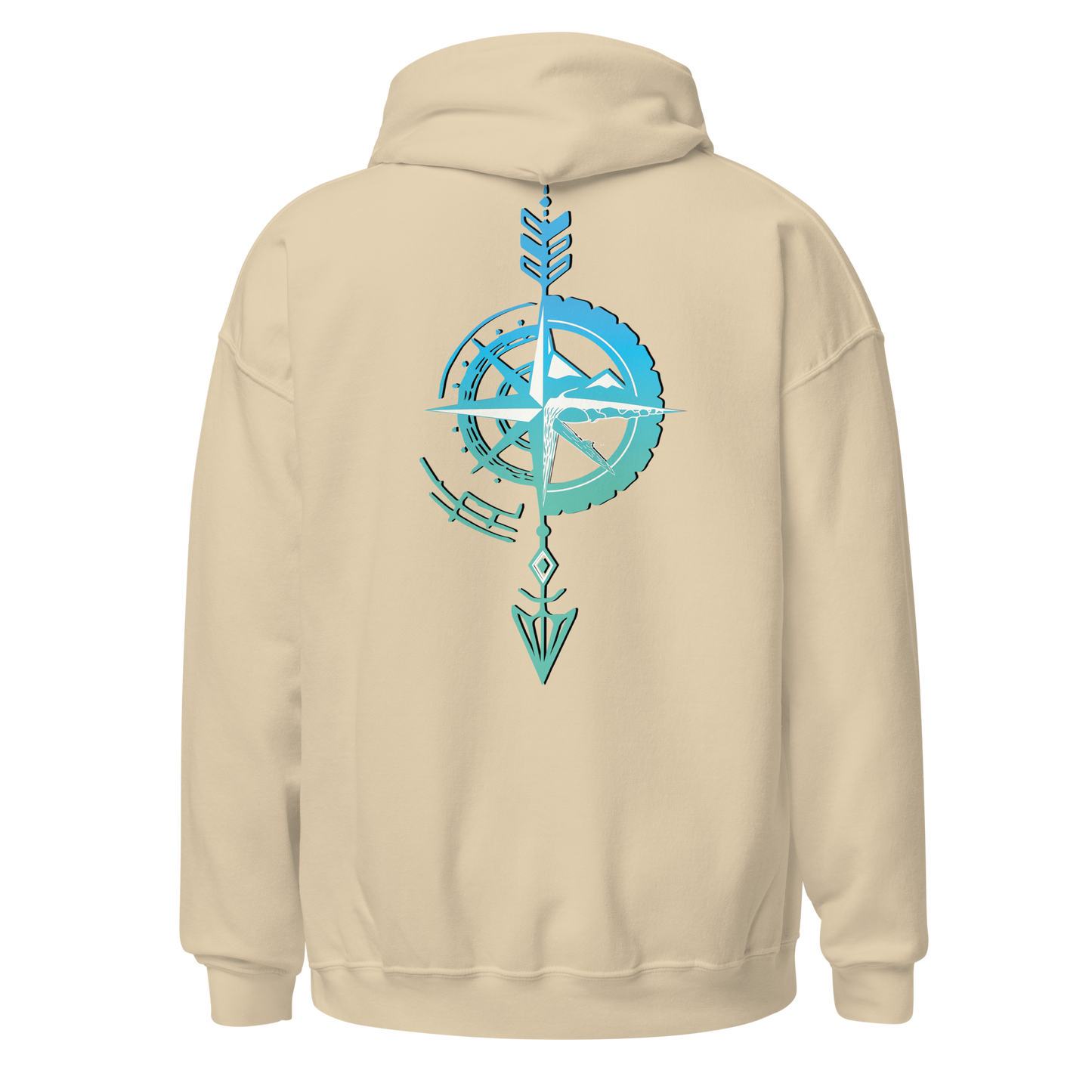 Sudadera Camperwilf® – Flecha Azul (Color Arena)