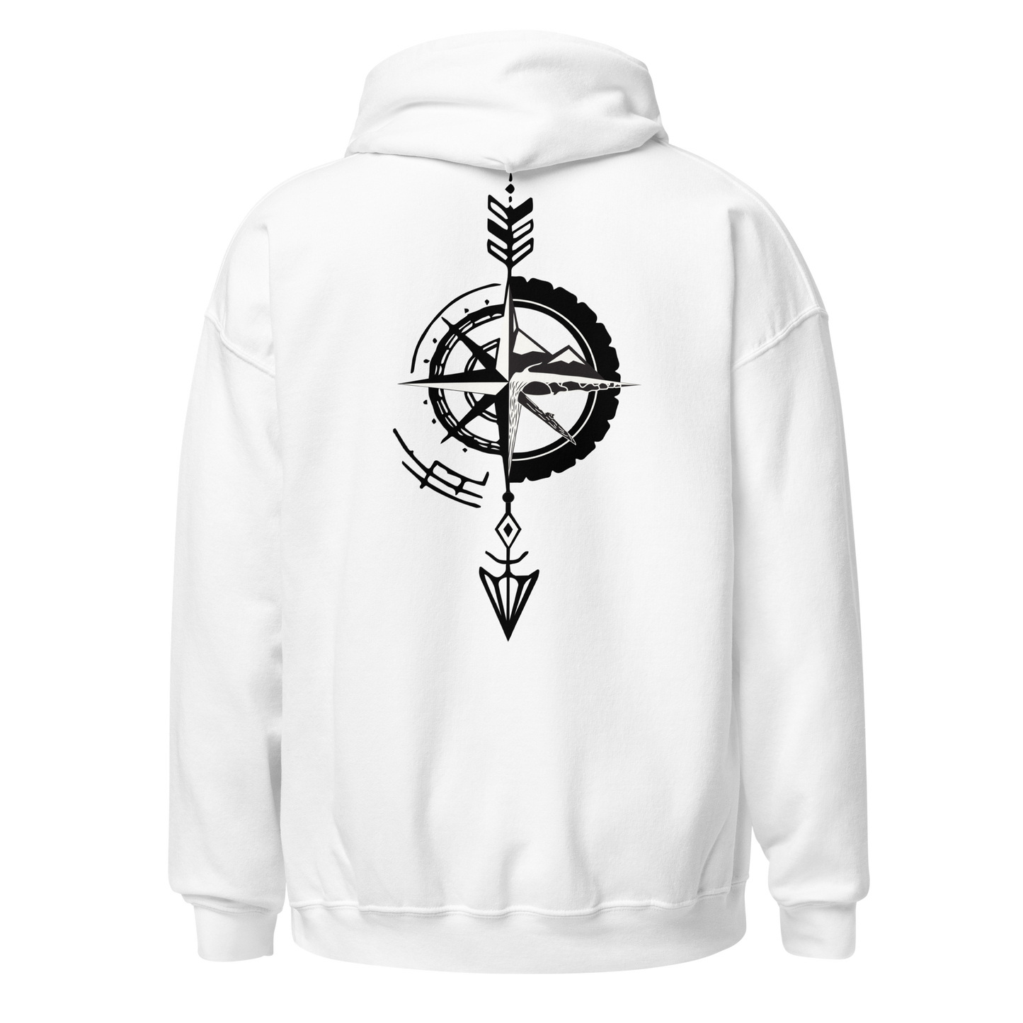 Sudadera Camperwilf® – Flecha Negra (Color Blanco)