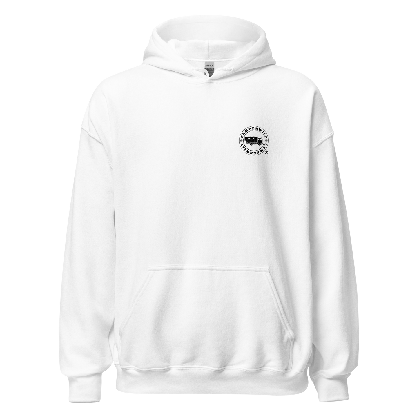 Sudadera Camperwilf® – Blanca con Logo Grande