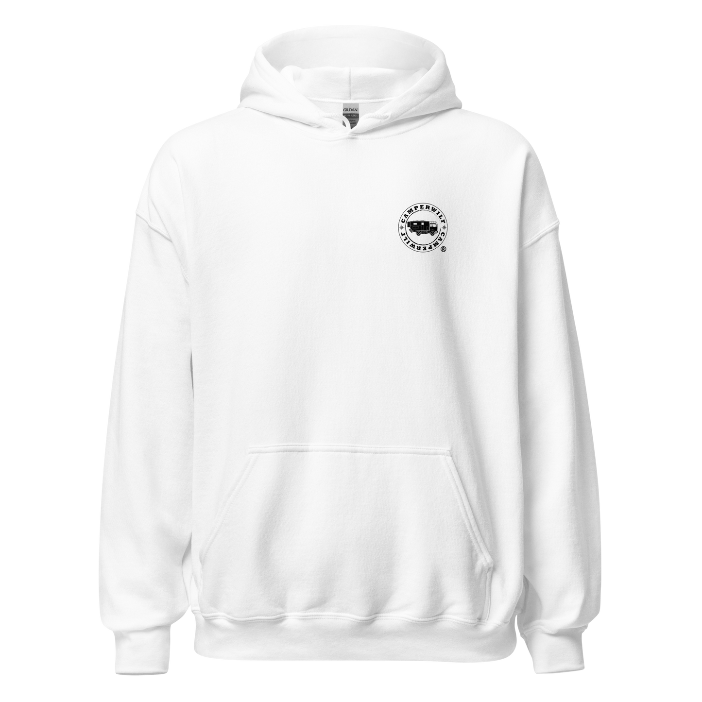Sudadera Camperwilf® – Lobo Negro (Color Blanco)