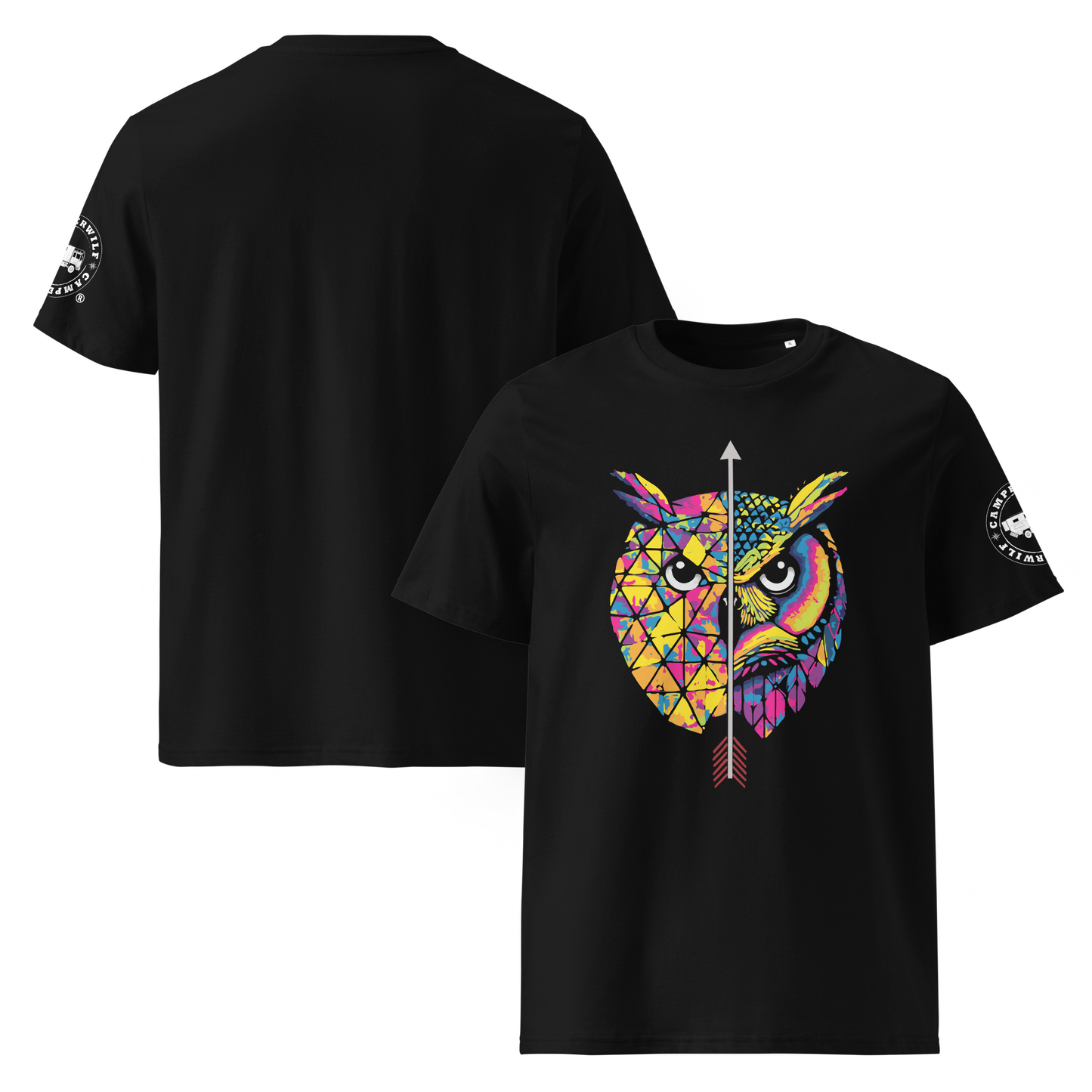 Camiseta Camperwilf® – Búho (Color Negro)
