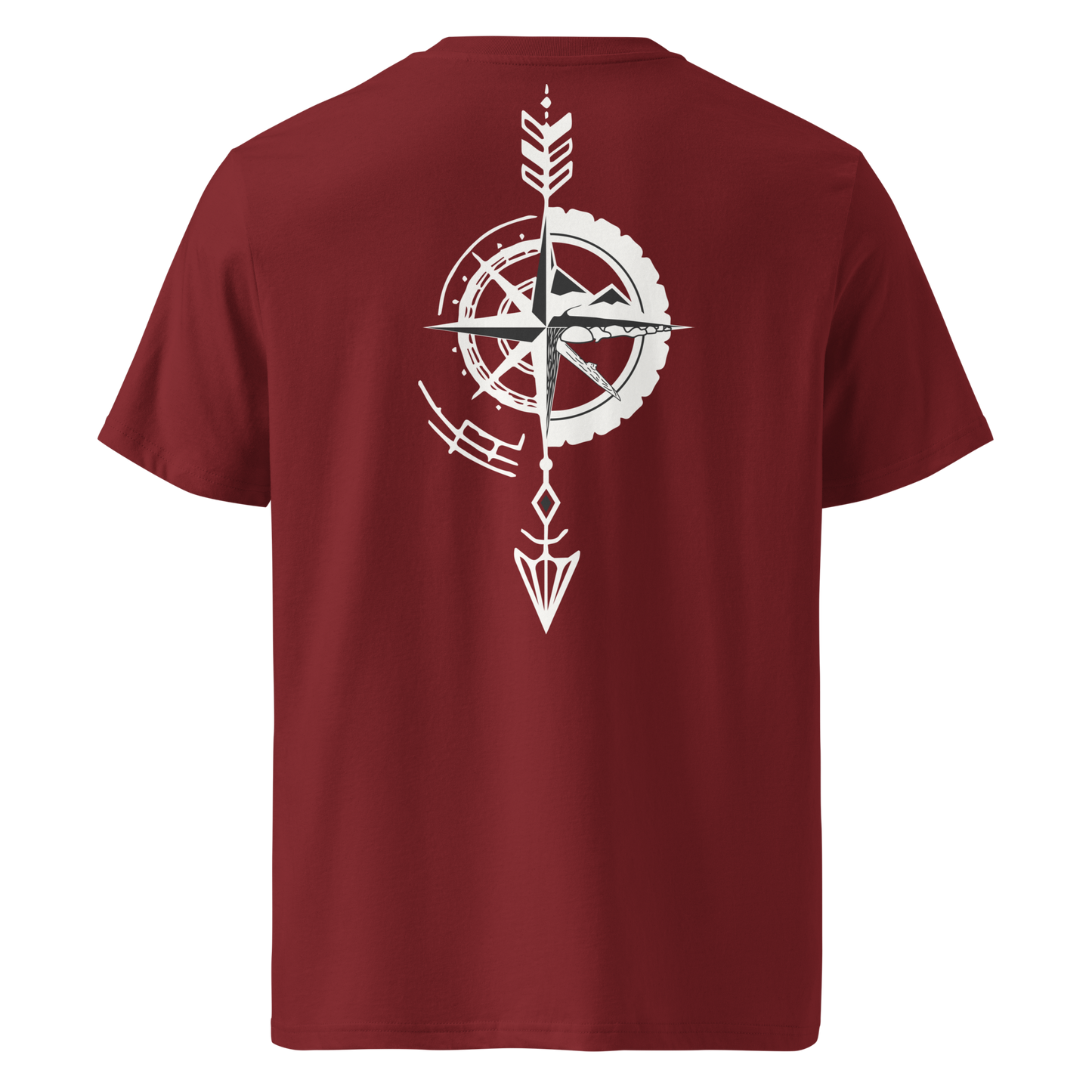 Camiseta Camperwilf® – Flecha Blanca (Color Burdeos)