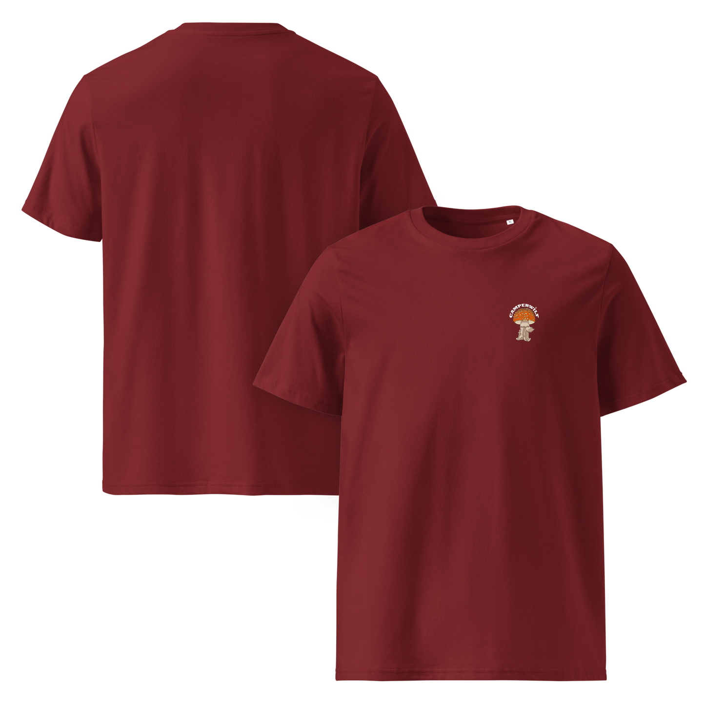 Camiseta Camperwilf® – Setita Naranja (Color Burdeos)
