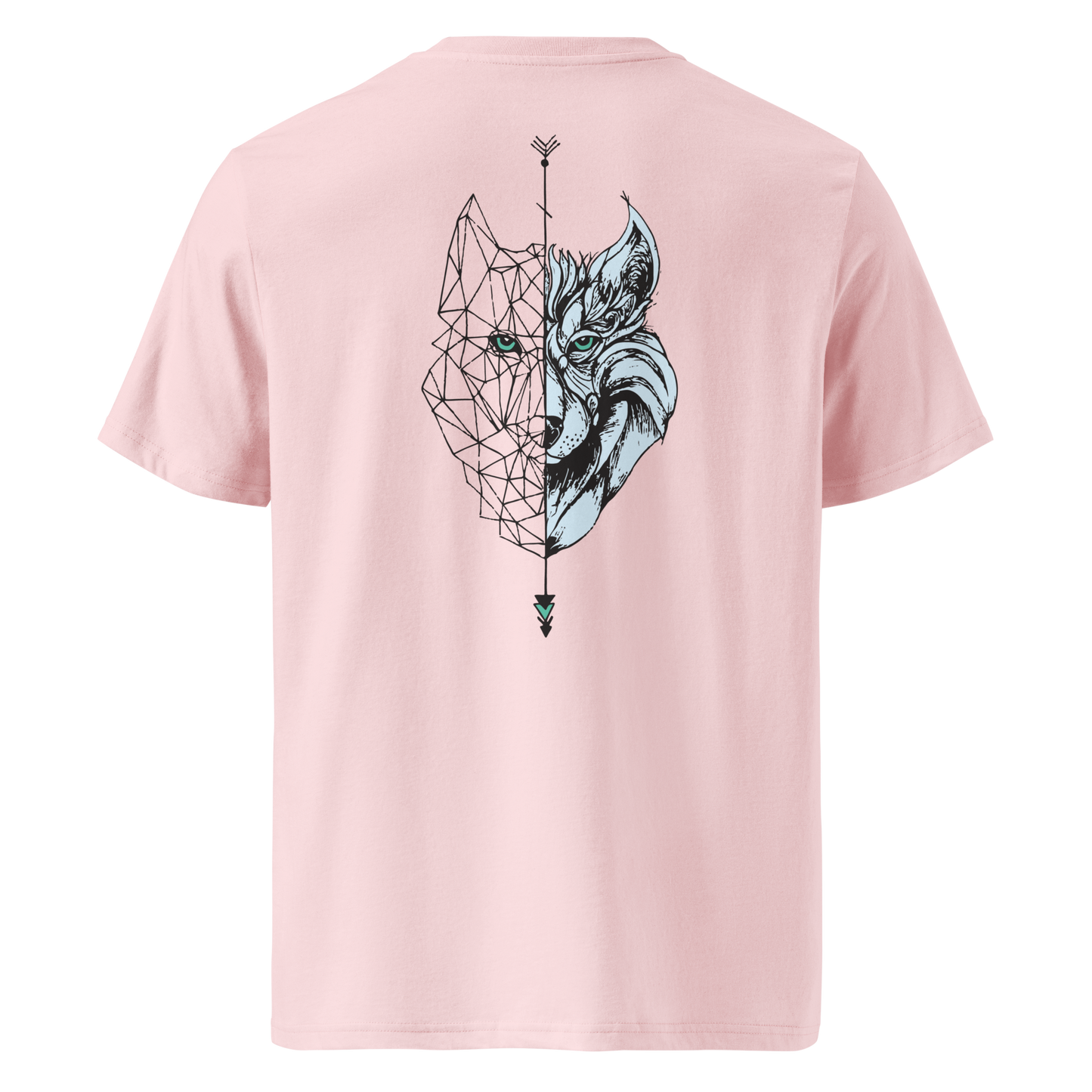 Camiseta Camperwilf® – Lobo Negro/Celeste (Color Rosa)