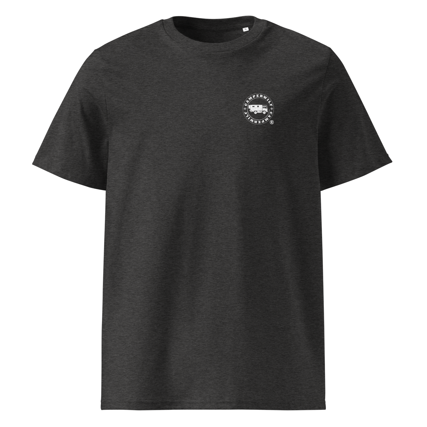 Camiseta Camperwilf® – Lobo Azul/Naranja (Color Gris Oscuro)