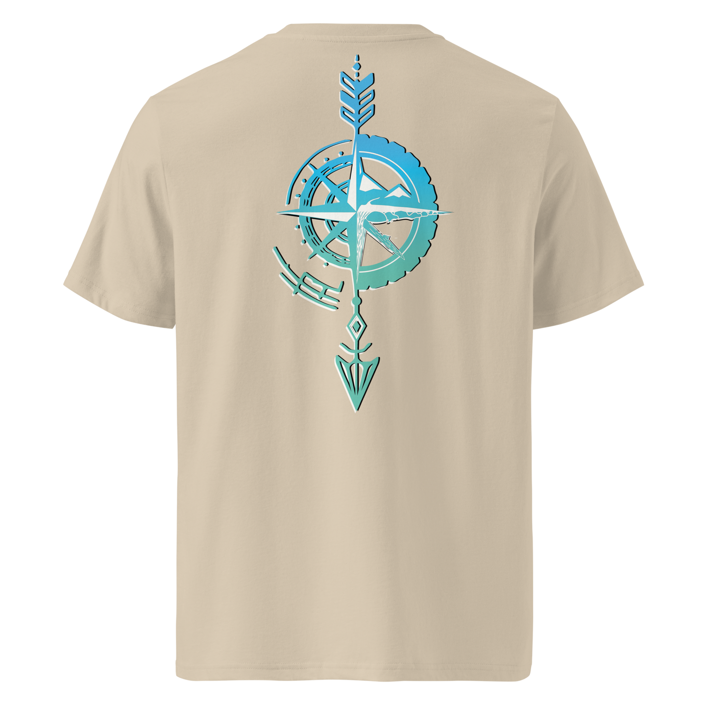 Camiseta Camperwilf® – Flecha Azul (Color Beige)