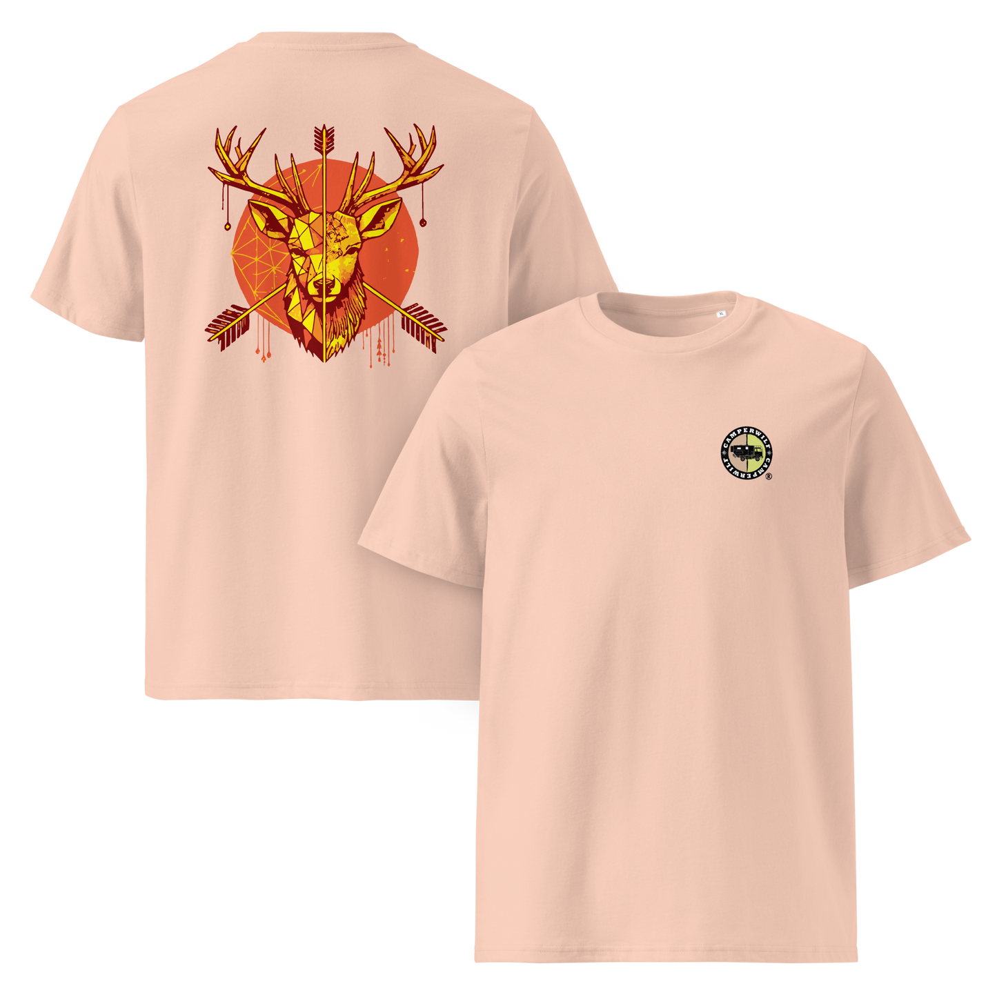 Camiseta Camperwilf® – Melocotón (Diseño en la Espalda)