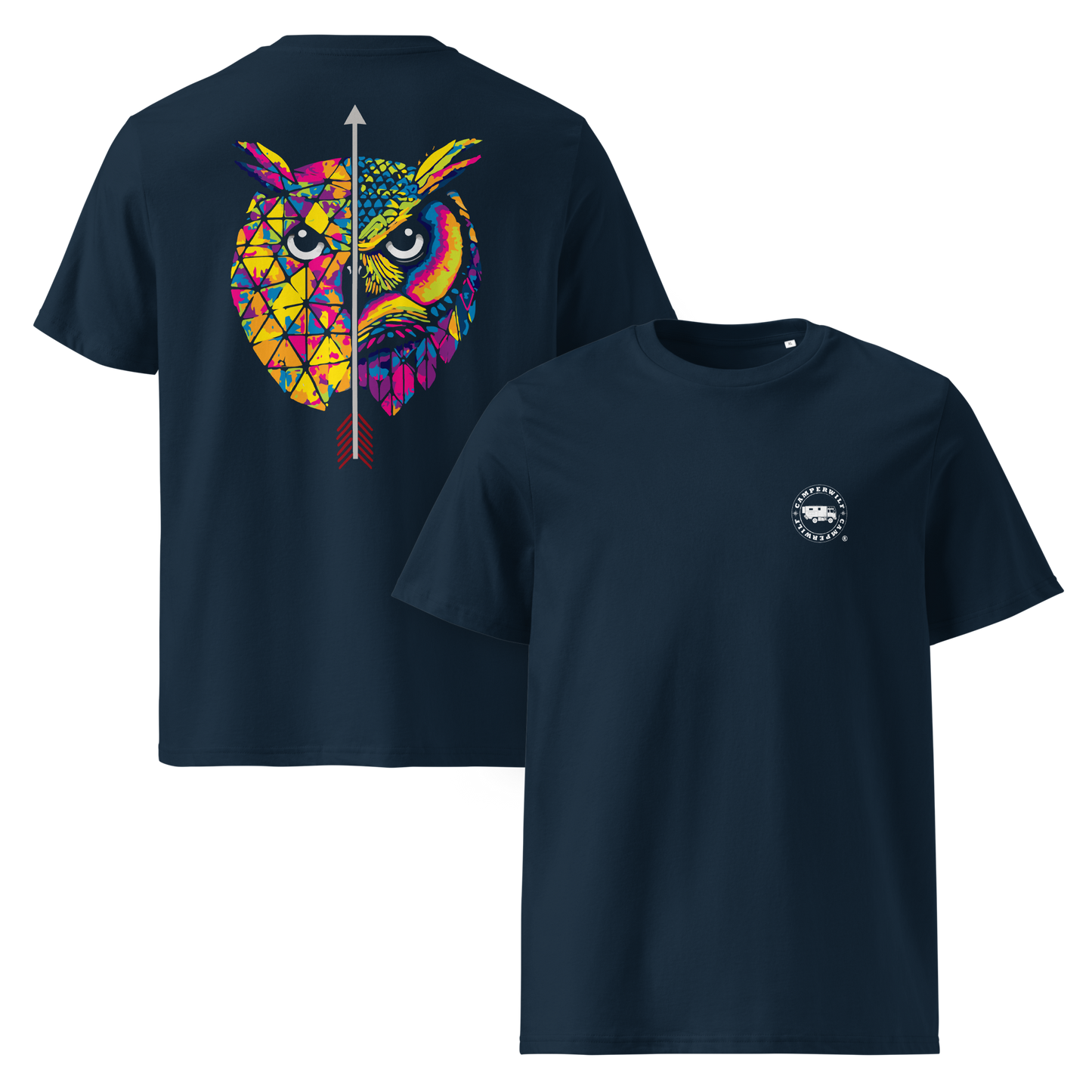 Camiseta Camperwilf® – Búho (Color Azul Navy)