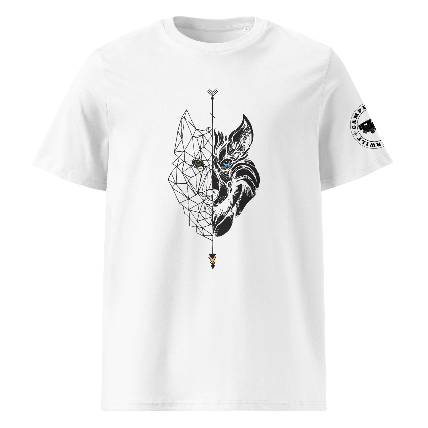 Camiseta Camperwilf® – Lobo Negro (Color Blanco)