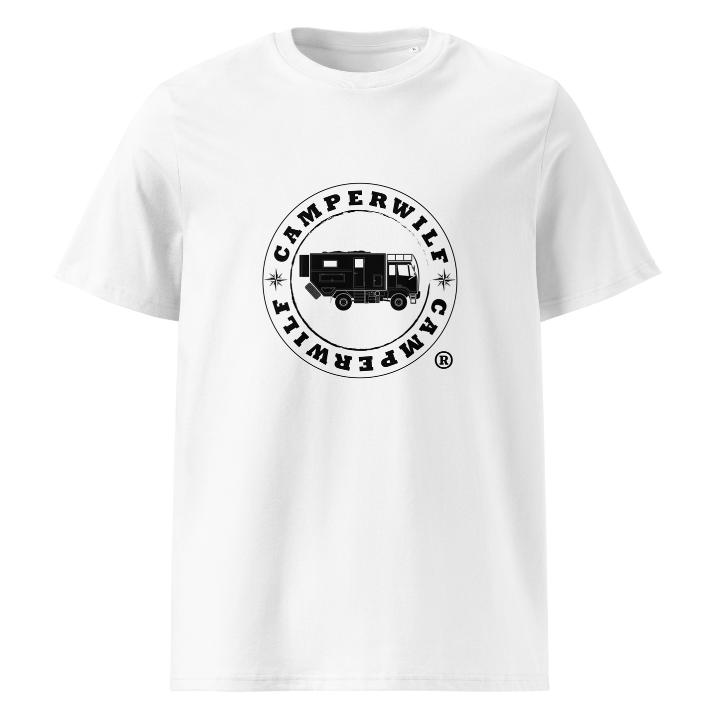 Camiseta Camperwilf® – Logo Negro (Color Blanco)