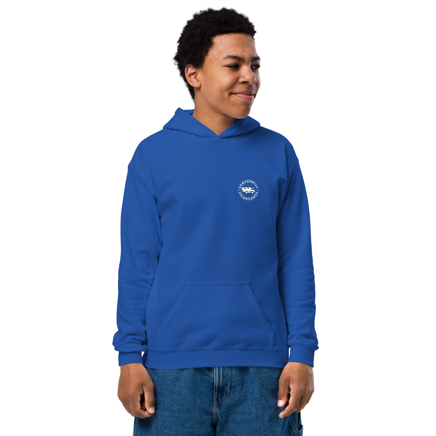 Sudadera con capucha niños Lobo azul/naranja, (3 colores)