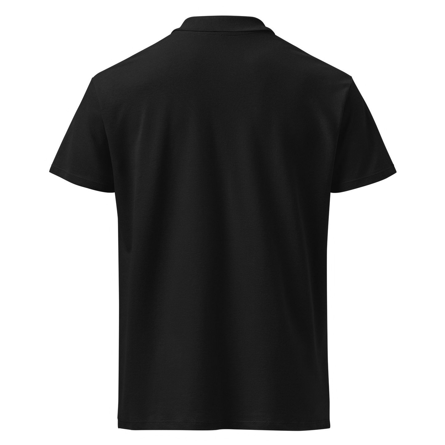 Polo Piqué 100% Algodón Camperwilf® – Negro con Ciervo Blanco