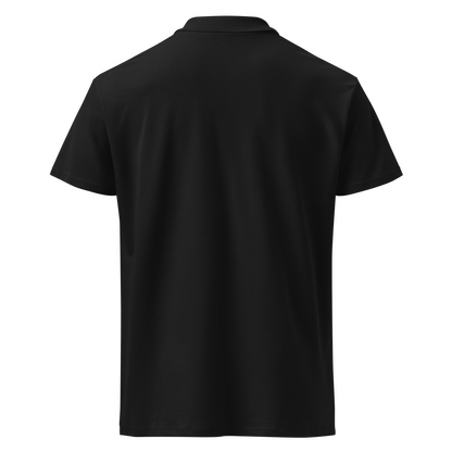 Polo Piqué 100% Algodón Camperwilf® – Negro con Ciervo Blanco