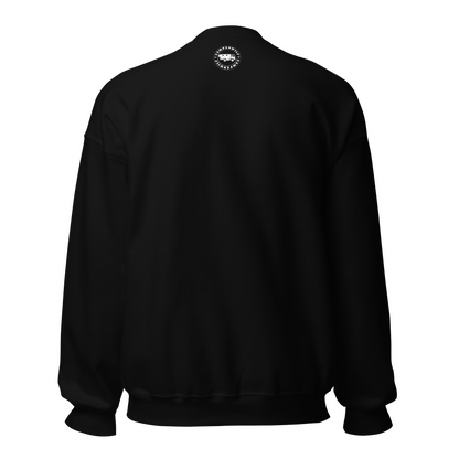 Sudadera sin Capucha Camperwilf® – Lobo Degradado morado a azul flúor, color Negro.