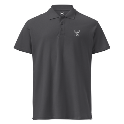 Polo Piqué 100% Algodón Camperwilf® – Gris con Ciervo Blanco