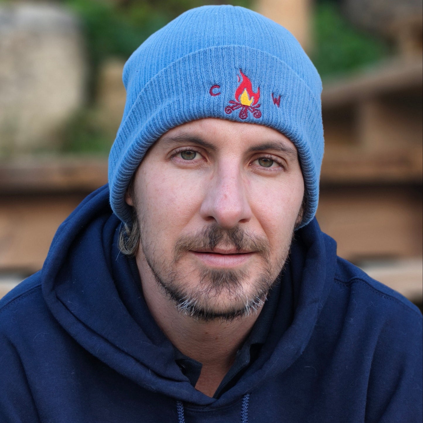 Gorro de Algodón Orgánico Camperwilf® – Hoguera, color Celeste
