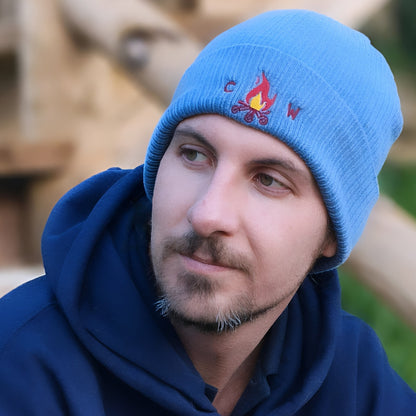 Gorro de Algodón Orgánico Camperwilf® – Hoguera, color Celeste