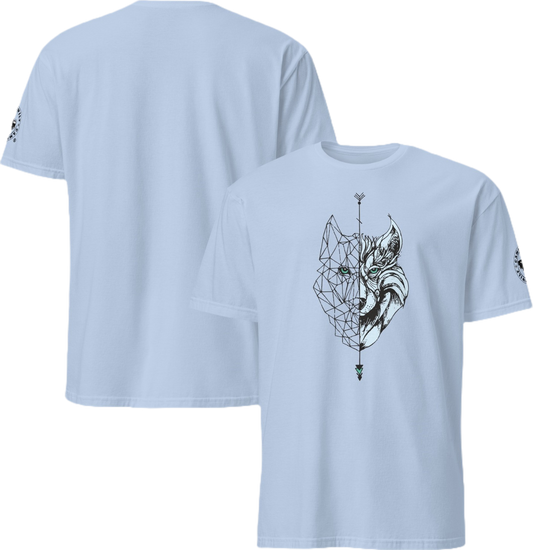 Camiseta Camperwilf® 100% algodón, con Lobo, celeste
