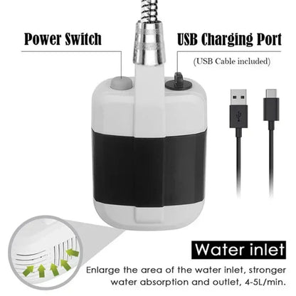 Ducha Portátil Camperwilf® – Con Motor Eléctrico y USB