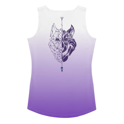 Camiseta de tirantes para mujer Lobo morado