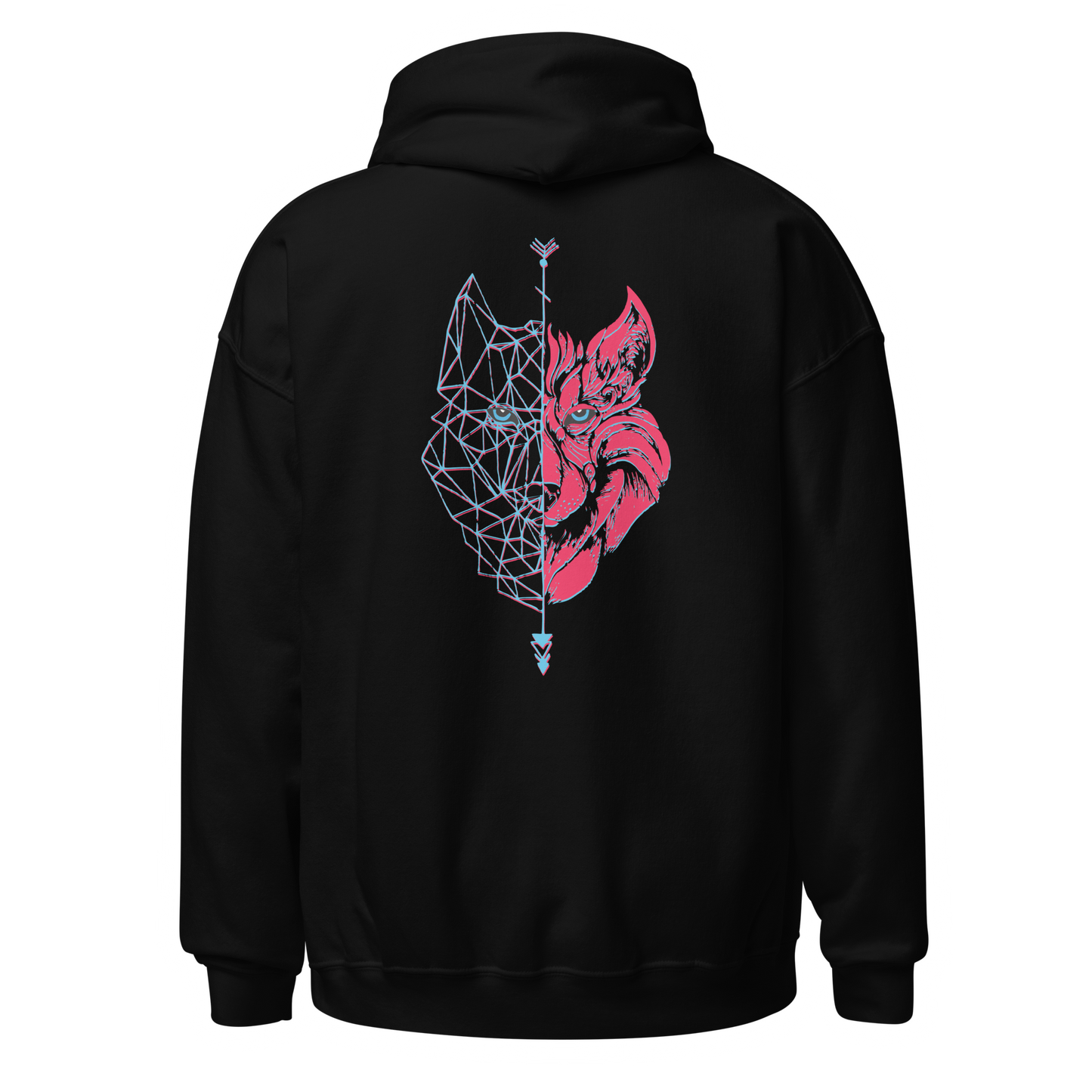 Sudadera Camperwilf® – Lobo Azul/Rojo (Color Negro)