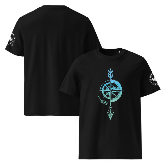 Camiseta Camperwilf® – Flecha Azul (Color Negro)