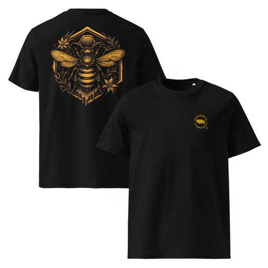 Camiseta Abeja Camperwilf® – Negra (Espalda)